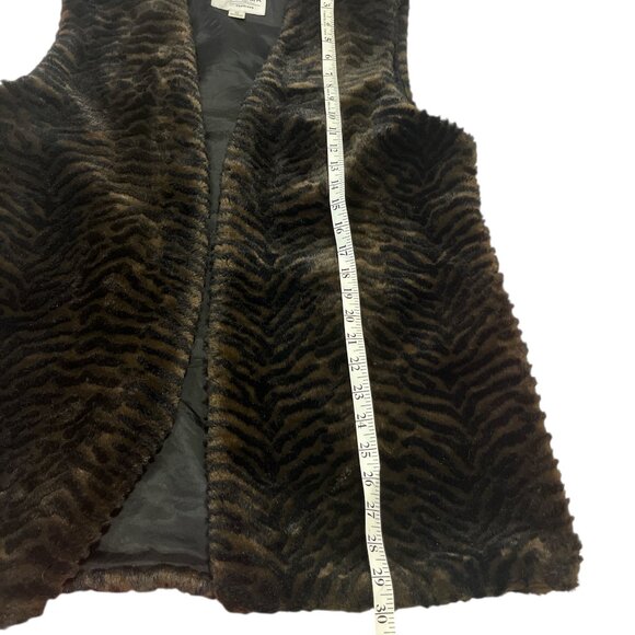 BELLISSIMA Vest Size 12 Faux Fur Zebra Print Thick Bohemian Vintage Long Cozy - Picture 8 of 8